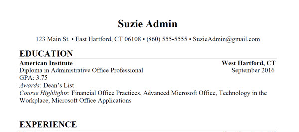 Administrative Office Professional Resume Sample